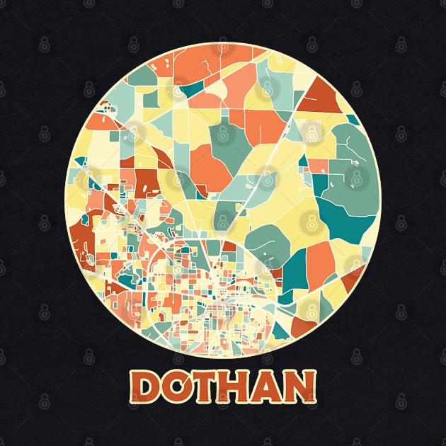 Dothan Alabama map in mozaique colors by SerenityByAlex